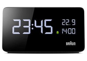 Sieciowy Zegarek Budzik BRAUN - Dwa Porty USB-C Do Ładowania Urządzeń - Czujnik Zmierzchu - Datownik