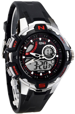 Zegarek Sportowy OCEANIC Avenger LCD/Analog - Wodoszczelny 100M, Stoper, Alarm, Timer - Męski, Dla Chłopaka I Uniwersalny