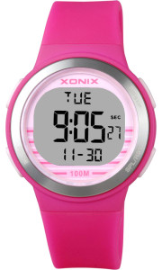 Elektroniczny Zegarek Sportowy Dla Dziecka / Damski XONIX - Wodoszczelny 100m - Podświetlenie - Budzik - Timer - Stoper - Kolor Różowy