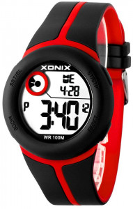 Sportowy Zegarek XONIX - Zaawansowany Stoper 100 Międzyczasów i Pamięcią 10 Pomiarów - Uniwersalny Model - Elektroniczny Antyalergiczny i Wodoodporny 100m 