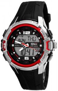 Uniwersalny Zegarek Sportowy OCEANIC SENTRY LCD/Analog WR100M, Czas Światowy, 2x Alarm, Stoper, Timer