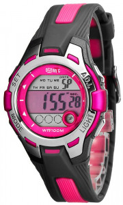 Zegarek Sportowy OCEANIC Falcon - Szaro Różowy - Świetny Prezent Dla Dziewczyny - Wodoszczelny 100M, Wiele Funkcji, Alarm