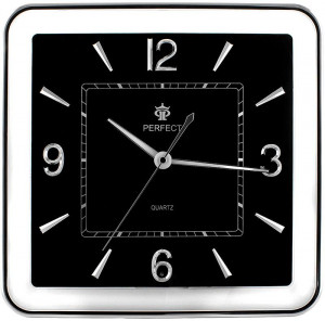 Automatycznie Podświetlany Zegar Ścienny Marki PERFECT - Kwadratowa Czytelna Tarcza - Cichy Płynący Mechanizm - Kuchenny, Do Biura i Pokoju