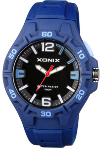 Wodoszczelny 100m Zegarek Analogowy XONIX - Damski / Młodzieżowy - Podświetlana Tarcza - Duże Indeksy - Kolor Granatowy