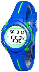 Cyfrowy Zegarek XONIX Dla Chłopca lub Dziewczynki / Damski - Sportowy, Wodoszczelny 100m, Wielofunkcyjny - Mały Czytelny Wyświetlacz z Podświetleniem - Kolor Niebieski - Boys
