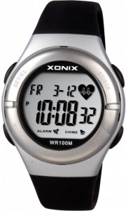 Damski i Młodzieżowy Zegarek Treningowy XONIX - Pulsometr (Pomiar Poprzez Przyłożenie Palców) - Wskaźnik BMI - Licznik Spalonych Kalorii - Alarm Przekroczenia Pulsu - Stoper Timer Budzik Podświetlenie - CARDIO Sport