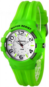Damski i Dziecięcy Wskazówkowy Zegarek XONIX z Podświetleniem - Nowoczesny Wzór Wypukłe Cyfry 3D - Wodoszczelny 100m - Antyalergiczny
