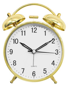 Zegarek Budzik w Stylu Retro - Głośny Alarm - Dzwonki - Podświetlenie - Płynący Cichy Mechanizm - Błyszczący Złoty