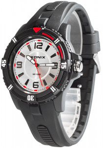 Analogowy Zegarek XONIX - Uniwersalny Model - Wodoszczelny 100m - Czytelna Tarcza z Dużymi Indeksami - Antyalergiczny - Czarny
