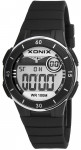 Czarny Zegarek Sportowy XONIX 100M - Stoper, Timer, Alarm, 2 x Czas, Podświetlenie - Uniwersalny