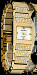 Luxusowy Zegarek Damski GR Na Bransoletce Z Delikatnie Tłoczoną Tarczą + Kryształki Swaroskiego