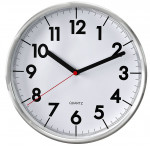 Nieduży Zegar Na Ścianę - Klasyczny Wygląd - Bardzo Przejrzysta i Czytelna Tarcza - Czarno Srebrny - Aluminiowa Obudowa