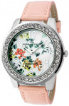 Romantyczny Damski Zegarek Jordan Kerr Z Dużą Ozdobioną Uroczymi Kwiatkami Tarczą + Kryształki Swarovskiego 