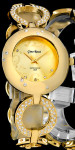 Prestiżowy Damski Zegarek Na Bransolecie GR Ozdobiony Kryształkami Swarovskiego