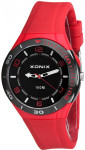 Duży Męski i Młodzieżowy Zegarek Sportowy XONIX - WR 100M, Podświetlenie Tarczy - Czerwono Czarny