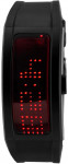 Duży Nowoczesny LED-owy Zegarek Chermond - Możliwość Zaprogramowania Wyświetlanego Tekstu - Syntetyczny Pasek - Antyalergiczny - Czerwony