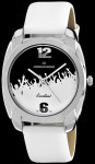 Zegarek Dla Prawdziwego Kibica i Sportowca Jordan Kerr - Uniwersalny Model - Biały Skórzany Pasek - Super Wzór Na Tarczy