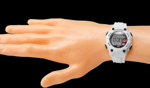 Zegarek Uniwersalny XONIX - Cyfrowy z Masą Funkcji - 8 Alarmów, Stoper 15 Międzyczasów, Timer 3 Interwały, Czas Światowy, WR100m - POMARAŃCZOWY