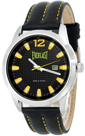 Stalowy Męski Zegarek Markowy EVERLAST Sports Fashion 33-224 - Analogowy z Datownikiem