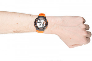 Wielofunkcyjny Zegarek Sportowy XONIX Wodoszczelny 100m - Uniwersalny Model - Data, Stoper, Alarm, Timer, 2x Czas - Elektroniczny z Podświetleniem - Pomarańczowy