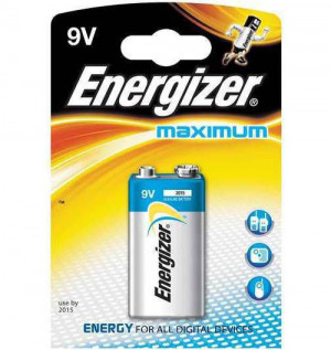 Bateria Alkaliczna Energizer 9V 6LR61 Maximum / 6LR61, MN1604, 6LR61/522, 4022, 6LR61, K9V, 6LF22, 6LF22(A164), 6LR61