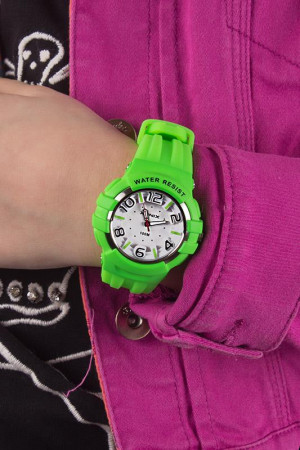 Damski i Dziecięcy Wskazówkowy Zegarek XONIX z Podświetleniem - Nowoczesny Wzór Wypukłe Cyfry 3D - Wodoszczelny 100m - Antyalergiczny