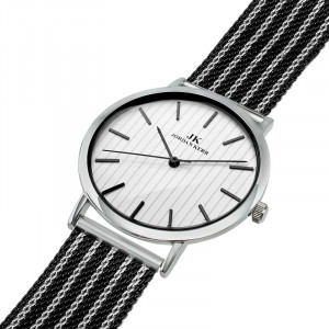 Zegarek Jordan Kerr Na Dwukolorowej Bransolecie Typu Mesh - Tarcza z Pionowymi Paskami + Wyraźne Indeksy