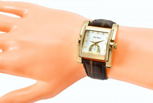 Designerski Zegarek Damski Gino Rossi na Stylizowanym Skórzanym Pasku - Biały