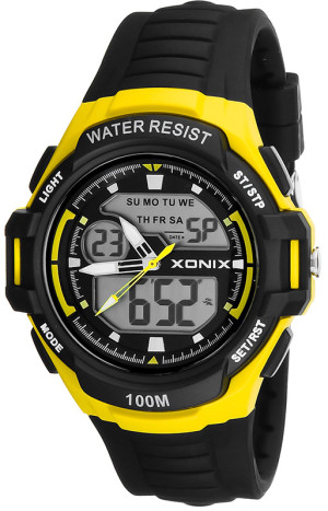 Zegarek Sportowy XONIX LCD/ANALOG WR100M Stoper, Timer, Alarm, 3x Czas - Męski I Dla Chłopaka