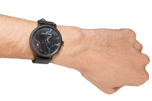 Zegarek Uniwersalny Jordan Kerr z Tarczą Wzorem Przypominającą Marmur - Klasyczny Skórzany Pasek - Czarny