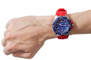 Wskazówkowy Zegarek z Dużą Podświetlaną Tarczą XONIX - Uniwersalny Model - Wodoszczelny 100m - Antyalergiczny - Czarny Pasek, Szara Tarcza + Pudełko