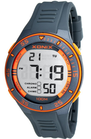 Duży Zegarek Sportowy XONIX WR 100M LCD - Stoper, Timer, Alarm, 2x Czas - Męski I Dla Chłopaka