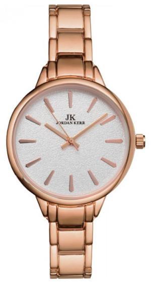 Elegancki Damski Zegarek Jordan Kerr - Klasyczna Bransoleta w Kolorze Rose Gold - Srebrna Tarcza 