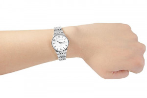Zgrabny Damski Zegarek Na Srebrnej Bransolecie JORDAN KERR - Elegancki Wygląd - Świetny Dodatek Do Ubioru Dodający Elegancji
