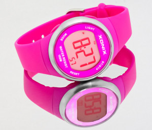 Damski i Dla Dziewczynki Okrągły Zegarek Sportowy XONIX LCD - WR 100M - Różowy