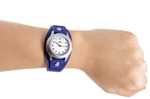 Zegarek Jordan Kerr Na Skórzanej Podkładce - Dla Chłopca i Dziewczynki - Analogowy - Granatowy