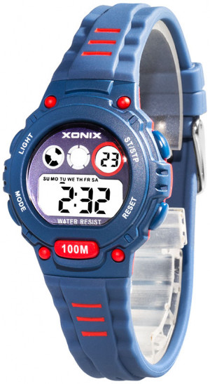 Nieduży Wodoszczelny 100m Zegarek Sportowy XONIX -  Wielofunkcyjny - Budzik, Data, Podświetlenie, Stoper