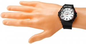Wskazówkowy Zegarek XONIX z Podświetleniem - Syntetyczny Pasek - Męski i Młodzeżowy - Czarno Biały - Pudełko