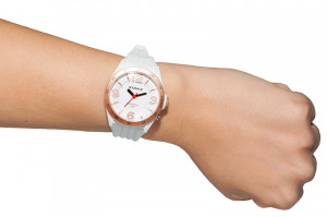Wskazówkowy Zegarek XONIX WR100m - Podświetlana Tarcza z Dużymi Indeksami Godzin - Uniwersalny Rozmiar - Młodzieżowy i Damski - Antyalergiczny - Granatowy + Srebrny Ring