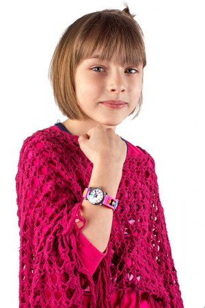 EVEREST Kids - Pasek Ozdobiony Księżniczkami - Śliczny Zegarek Dla Dziewczynki - Różowy