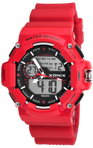 Zegarek Sportowy XONIX Multifunction LCD/Analog WR100M, Stoper, Timer, Alarm, 3x Czas, Podświetlenie - Męski I Dla Chłopaka