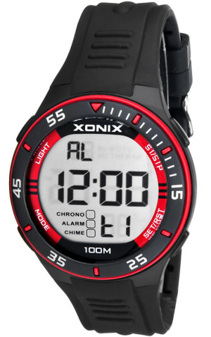 Duży Zegarek Sportowy XONIX WR 100M LCD - Stoper, Timer, Alarm, 2x Czas - Męski I Dla Chłopaka