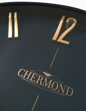 Duży Zegar Ścienny Chermond - Duże Wyraźne Indeksy 3D - Nowoczesny Wzór - Do Salonu Sypialni Pokoju - Szary