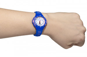 Wskazówkowy Zegarek XONIX - Dziecięcy / Damski - Mały Czytelny - Wszystkie Cyfry Na Tarczy - Podświetlenie - Wodoszczelny 100m - Niebieski