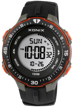 Uniwersalny Sportowy Zegarek Elektroniczny XONIX - Duże Czytelne Cyfry - Podświetlenie - Wodoszczelny 100m - Sportowy - Czarny
