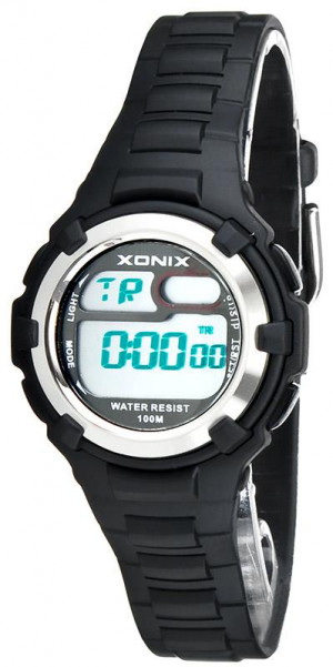Nieduży Zegarek XONIX - Sportowy Design - Wodoszczelność 100M, Stoper, Timer, Alarm, 2x Czas - Uniwersalny - Zielony - GIRLS