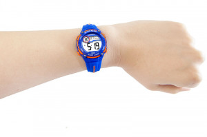 Sportowy Zegarek Elektroniczny XONIX - Wodoszczelny 100m - Dla Dziewczynki i Damski - Wielofunkcyjny - Stoper, Data, Podświetlenie, Alarm - Fioletowy z Jasnoróżowymi Akcentami 