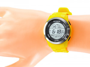 Duży Zegarek Sportowy XONIX Calypso - Uniwersalny - Wodoszczelny 100M, Wiele Funkcji - Żółty