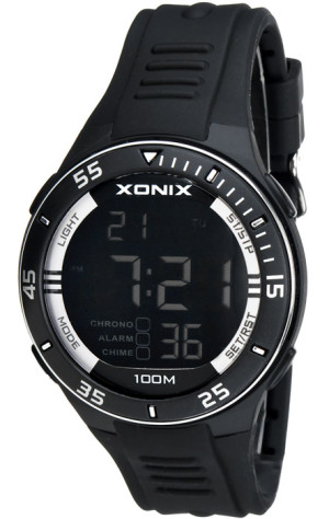 Duży Zegarek Sportowy XONIX WR 100M LCD - Stoper, Timer, Alarm, 2x Czas - Męski I Dla Chłopaka