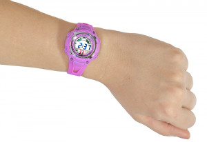 Sportowy Elektroniczny Zegarek Wielofunkcyjny MINGRUI - Różowy - Dziecięcy Uniwersalny / Damski